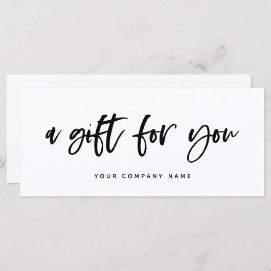 Carte Script Décontracté moderne | Certificat cadeau (Devant / Derrière)