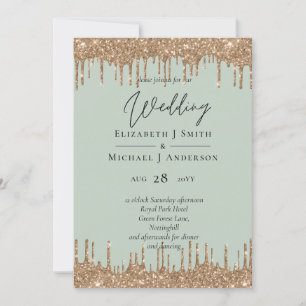 Carte Script du Mariage de Parties scintillant de la gou