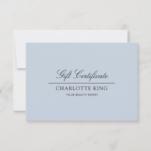 Carte Script élégant | Certificat cadeau d'entreprise (Devant)