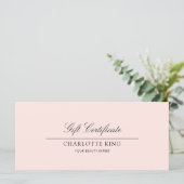 Carte Script élégant | Certificat cadeau d'entreprise (Debout devant)