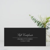 Carte Script élégant | Certificat cadeau d'entreprise (Debout devant)