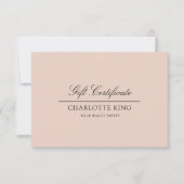 Carte Script élégant | Certificat cadeau d'entreprise (Devant)