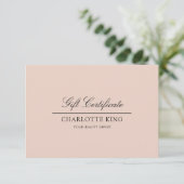 Carte Script élégant | Certificat cadeau d'entreprise (Debout devant)