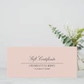 Carte Script élégant | Certificat cadeau d'entreprise (Debout devant)