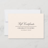Carte Script élégant | Certificat cadeau d'entreprise (Devant)