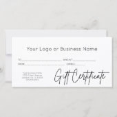 Carte Script en terre cuite Logo Certificat cadeau d'ent (Devant)