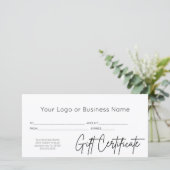 Carte Script en terre cuite Logo Certificat cadeau d'ent (Debout devant)