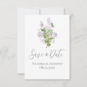 Carte Script floral Mariage moderne Enregistrer la date (Devant)