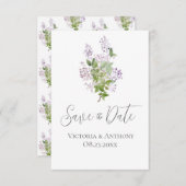 Carte Script floral Mariage moderne Enregistrer la date (Devant / Derrière)