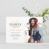 Carte Script & géométrique trentième anniversaire photo (Debout devant)