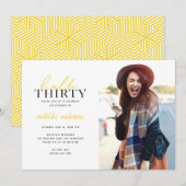 Carte Script & géométrique trentième anniversaire photo (Devant / Derrière)