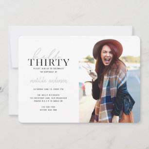 Carte Script & géométrique trentième anniversaire photo