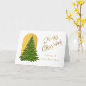 Carte Script Gold Elegant QR Logo Joyeux Noël (Fleur jaune)