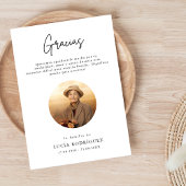 Carte Script Gracias espagnol funérailles Merci photo