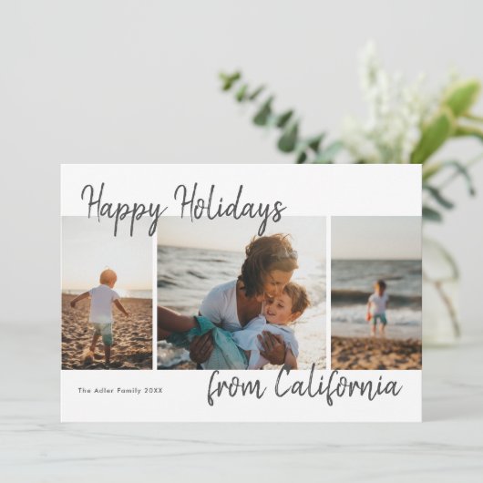 Carte Script Happy Holidays from Photo Holiday (Debout devant)
