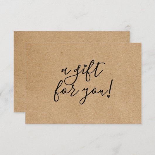 Carte Script Hearts Rustique Kraft Certificat cadeau (Devant / Derrière)