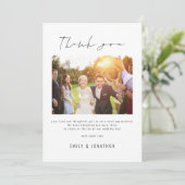 Carte Script informel photo QR Code Mariage Merci (Debout devant)