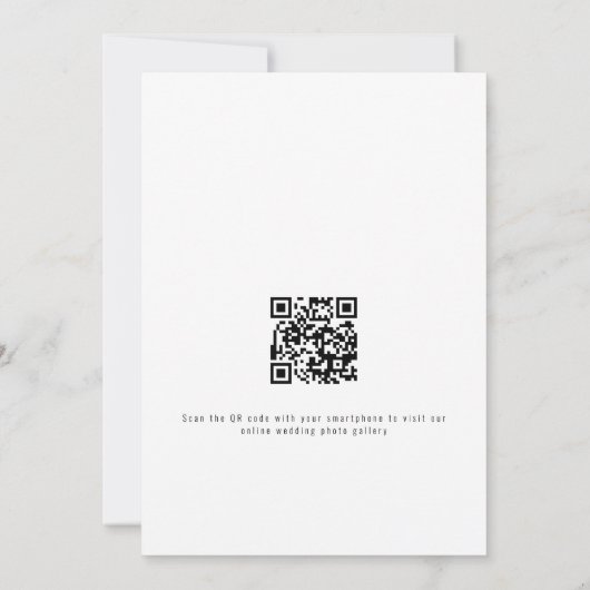 Carte Script informel photo QR Code Mariage Merci (Dos)