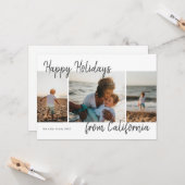 Carte Script Joyeuses Fêtes de Photo Vacances (Devant/Arrière en situation)