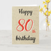 Carte Script Joyeux Anniversaire Rustique 80e Anniversai (Fleur jaune)