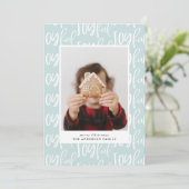 Carte script joyeux une famille photo élégant coloré (Debout devant)