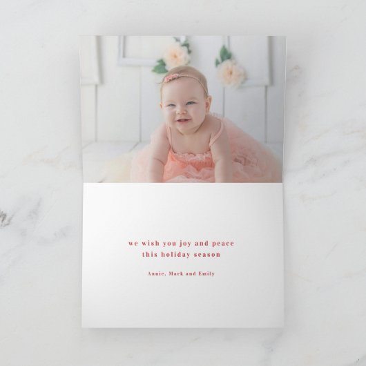 Carte script lunatique joyeuse et joyeuse photo de noël (Intérieur)