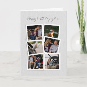 Carte Script manuscrit Happy Birthday Photo Collage