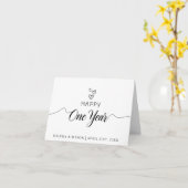 Carte Script manuscrit simple un an (Fleur jaune)
