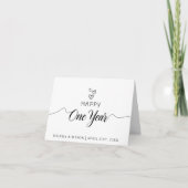 Carte Script manuscrit simple un an (Devant)