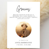 Carte Script Merci Funérailles Espagnoles Photo Merci