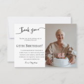 Carte Script minimaliste 65e anniversaire merci (Devant)