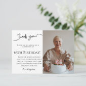 Carte Script minimaliste 65e anniversaire merci (Debout devant)