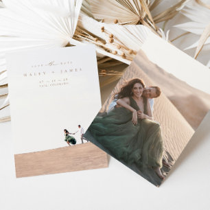 Carte Script Minimaliste Moderne 2 Photo Enregistrer La