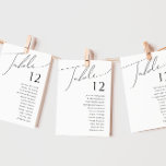Carte Script minimaliste Whimsical | Tableau des numéros<br><div class="desc">Ce scénario minimaliste fantaisiste | tableau de numéro graphique est parfait pour votre classique simple noir et blanc minimaliste mariage boho moderne. Le design se compose de calligraphie élégante, délicate et romantique écrite à la main et de typographie chic et formelle. Le look se marie bien avec n'importe quelle saison...</div>