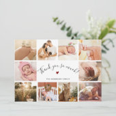 Carte Script Moderne 10 Nouveau-né Collage de photos (Debout devant)