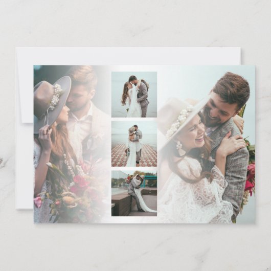 Carte Script moderne 6 Photos Mariage Merci (Dos)