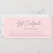 Carte Script moderne Certificat cadeau d'entreprise Blus (Dos)