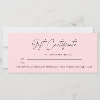 Carte Script moderne Certificat cadeau d'entreprise Blus