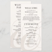 Carte Script moderne Champagne Ampersand Wedding Program (Devant / Derrière)