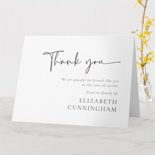 Carte Script moderne Cursive Moderne Élégant Mémorial Ch (Fleur jaune)