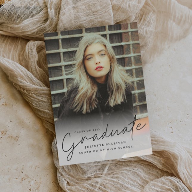 Carte Script moderne Diplôme photo simple (Créateur téléchargé)