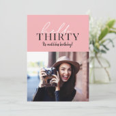 Carte Script moderne et photo géométrique 30e anniversai (Debout devant)