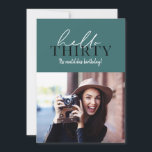 Carte Script moderne et photo géométrique 30e anniversai<br><div class="desc">Script moderne & géométrique trentième anniversaire photo invitation. Motif de dossier géométrique. La couleur peut être changée.</div>