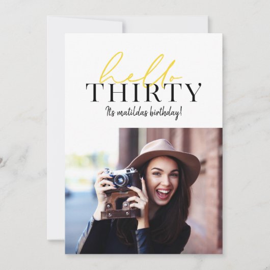 Carte Script moderne et photo géométrique 30e anniversai (Devant)
