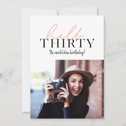 Carte Script moderne et photo géométrique 30e anniversai (Devant)