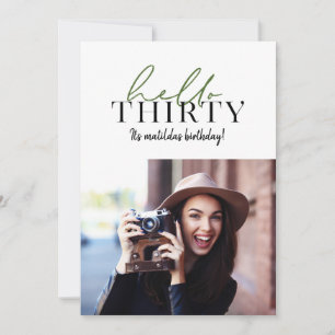 Carte Script moderne et photo géométrique 30e anniversai