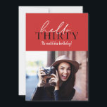 Carte Script moderne et photo géométrique 30e anniversai<br><div class="desc">Script moderne & géométrique trentième anniversaire photo invitation. Motif de dossier géométrique. La couleur peut être changée.</div>