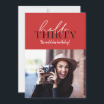 Carte Script moderne et photo géométrique 30e anniversai<br><div class="desc">Script moderne & géométrique trentième anniversaire photo invitation. Motif de dossier géométrique. La couleur peut être changée.</div>