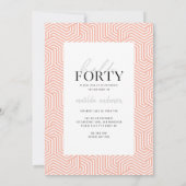 Carte Script moderne et photo géométrique 40e anniversai (Dos)