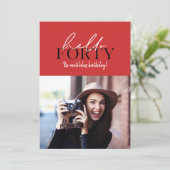 Carte Script moderne et photo géométrique 40e anniversai (Debout devant)